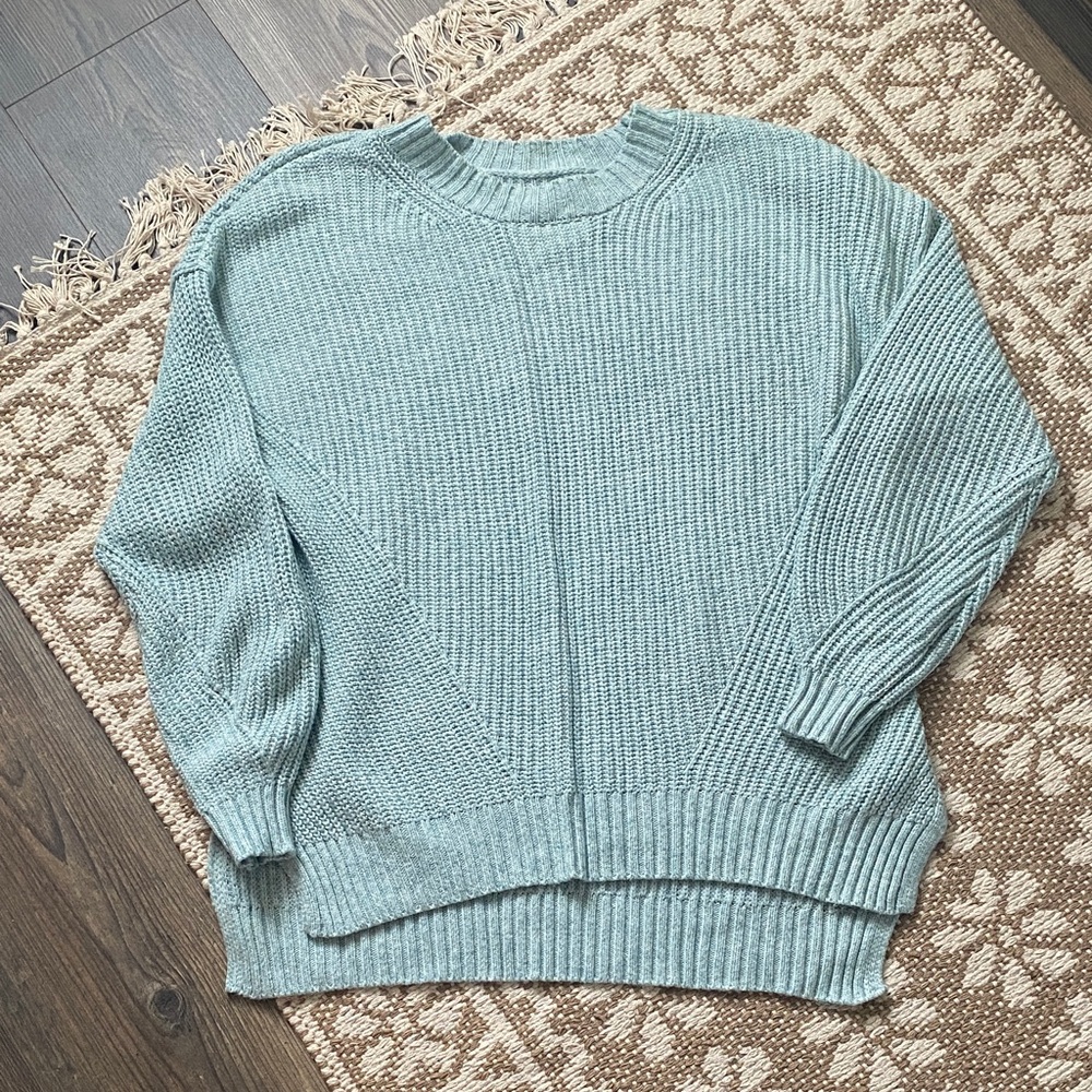 Light Blue Knit Crewneck Sweater